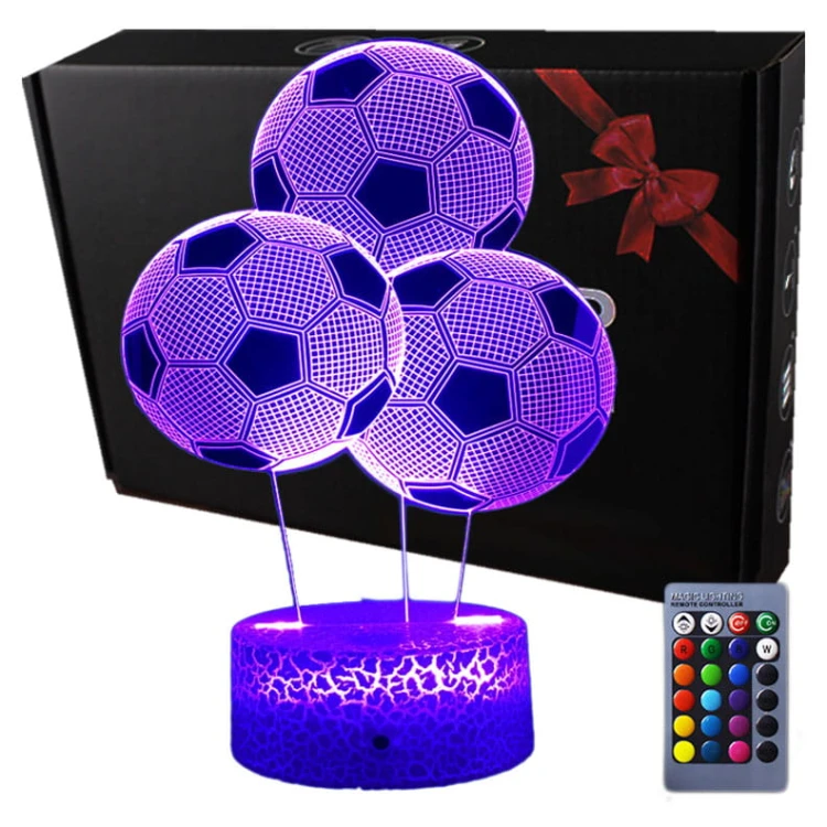 Lampka 3D nocna led usb pilot Piłka nożna 3X