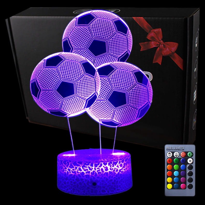 Lampka 3D nocna led usb pilot Piłka nożna 3X