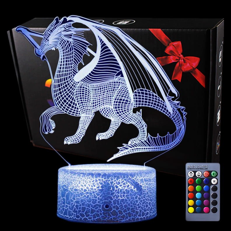 Lampka 3D nocna led + usb na prezent DRAGON SMOK