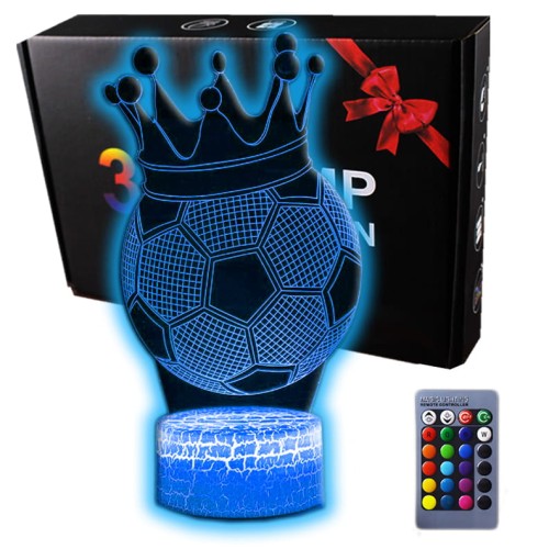 Lampka 3D nocna led usb Piłka Nożna Korona