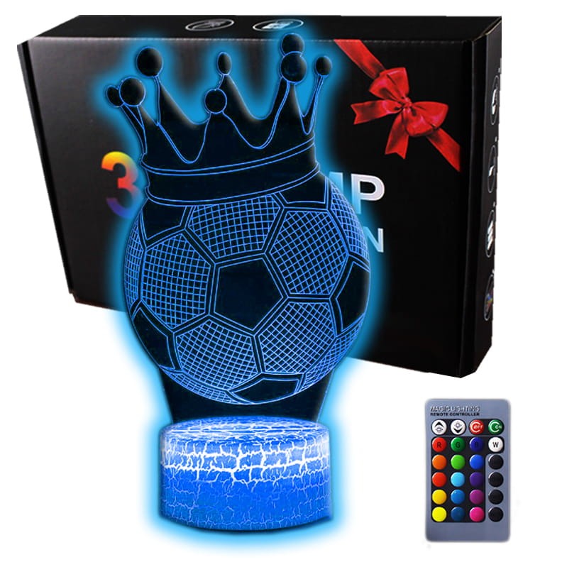 Lampka 3D nocna led usb Piłka Nożna Korona