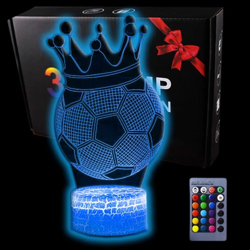 Lampka 3D nocna led usb Piłka Nożna Korona