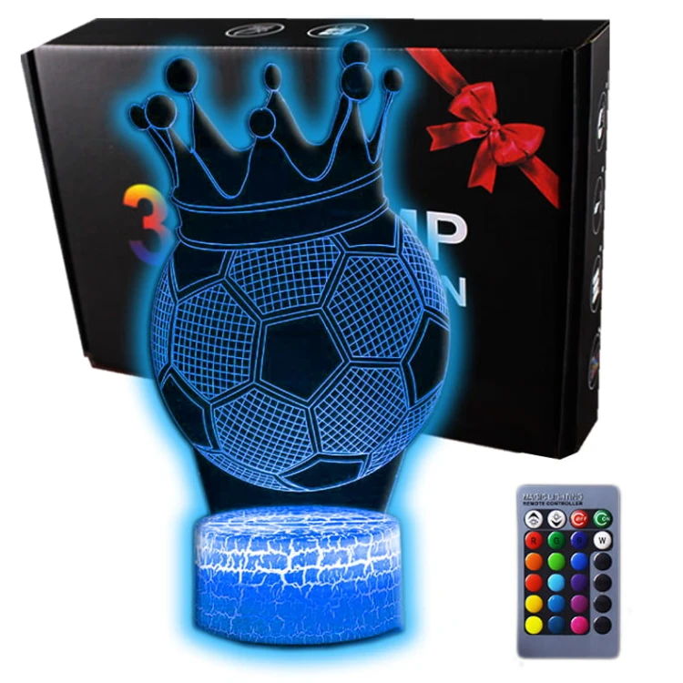Lampka 3D nocna led usb Piłka Nożna Korona