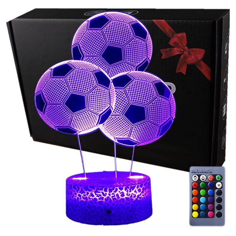 Lampka 3D nocna led usb Piłka nożna 3X
