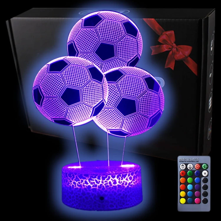 Lampka 3D nocna led usb Piłka nożna 3X