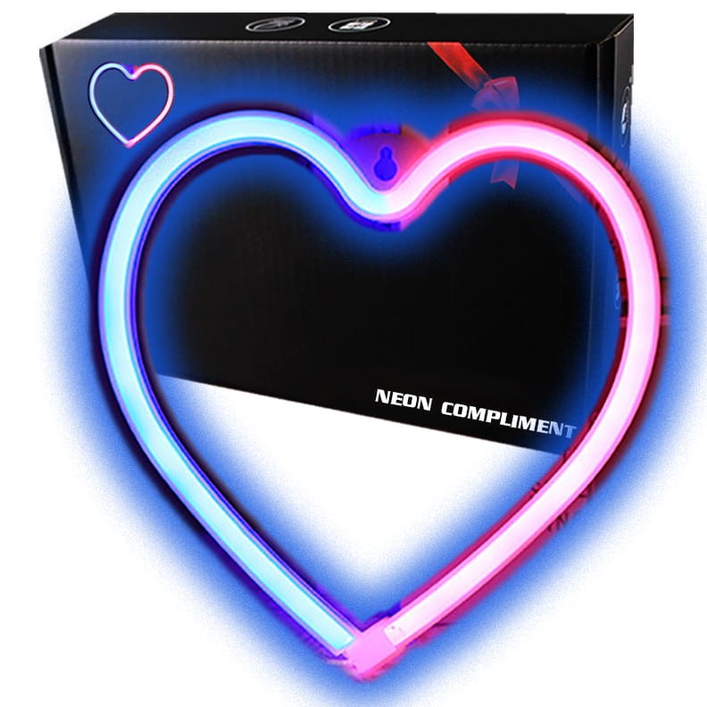 Neon led na ścianę znak love serce napis neonowy