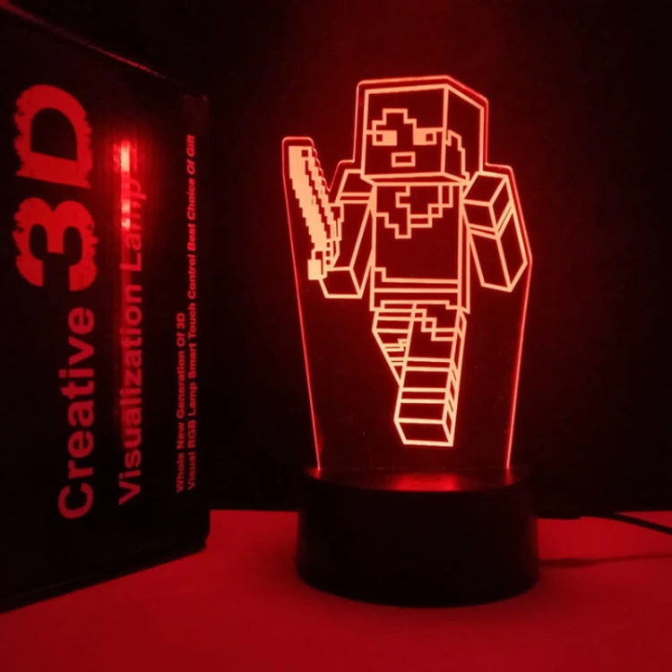 Lampka nocna USB 3D – motyw Minecraft