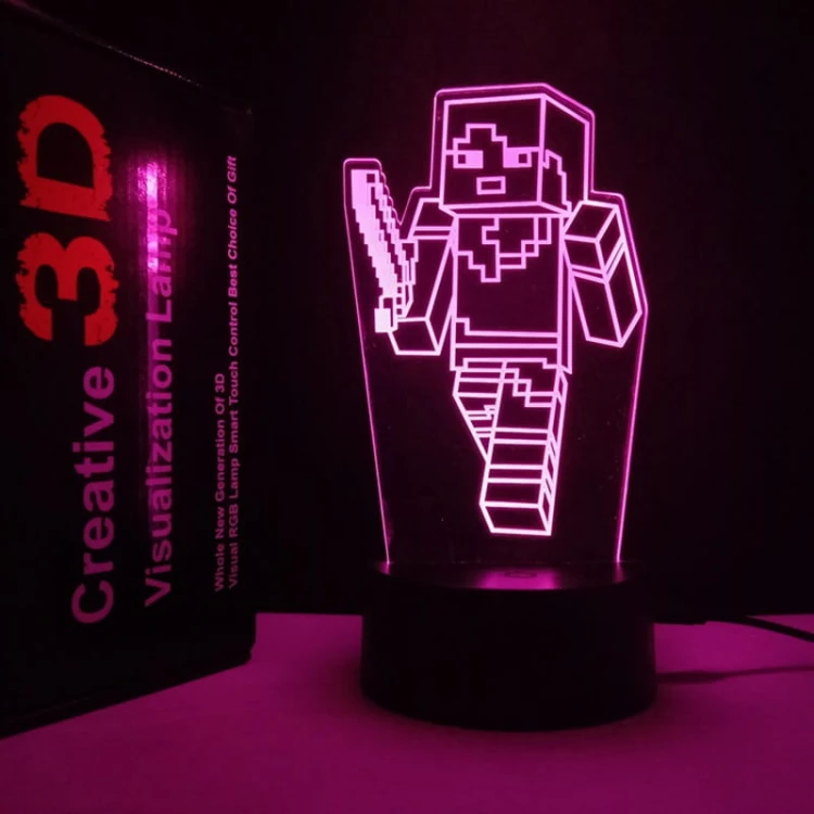 Lampka nocna USB 3D – motyw Minecraft