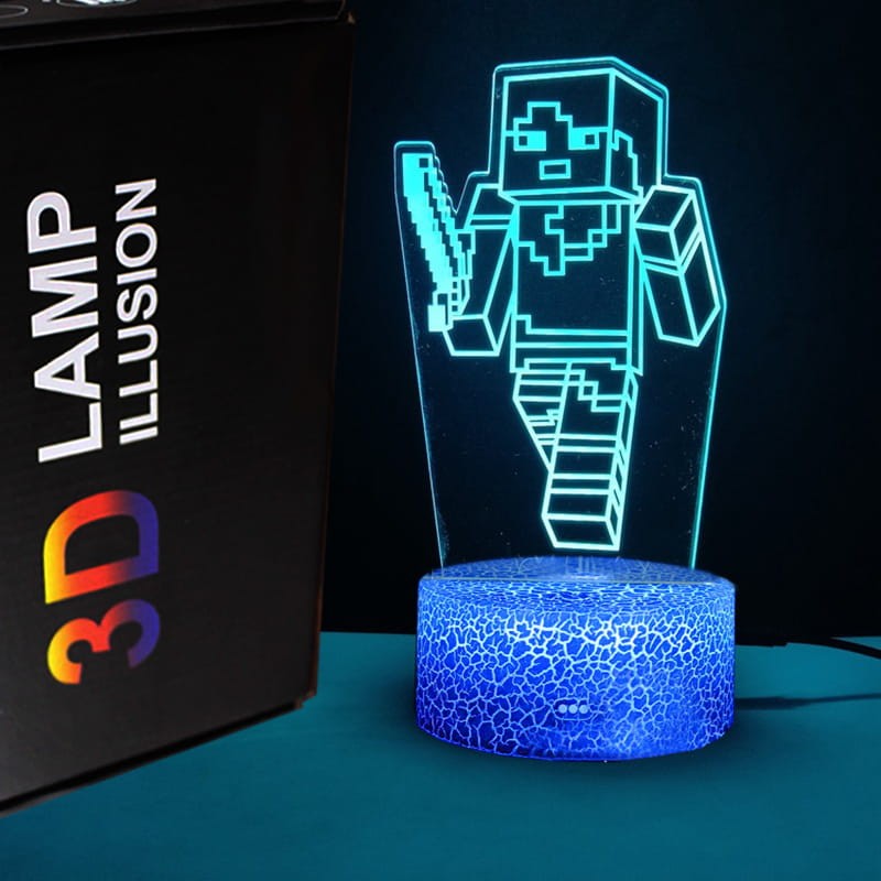 Lampka nocna USB 3D – motyw Minecraft