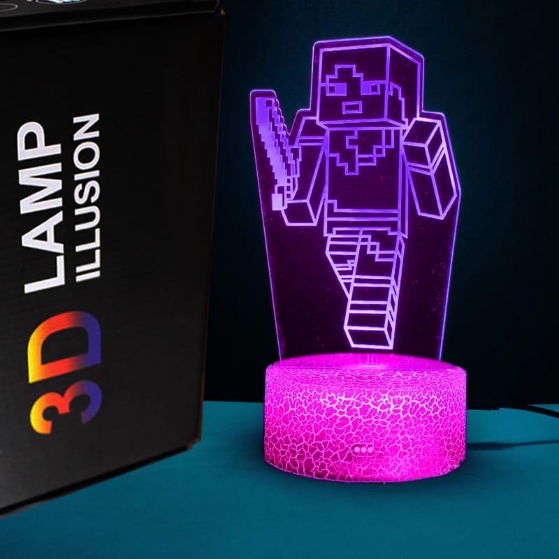 Lampka nocna USB 3D – motyw Minecraft