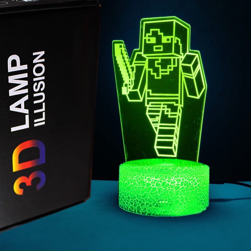 Lampka nocna USB 3D – motyw Minecraft