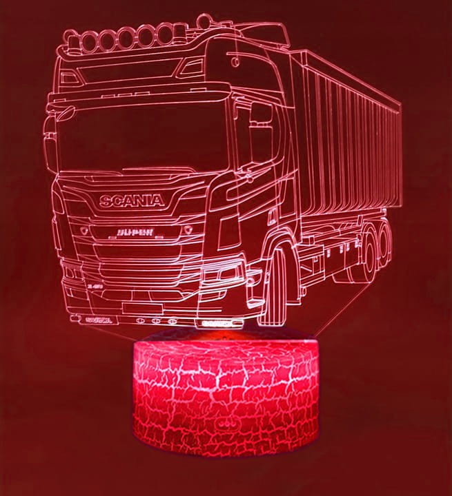 Lampka 3D LED SCANIA – idealny prezent dla fana ciężarówek i transportu