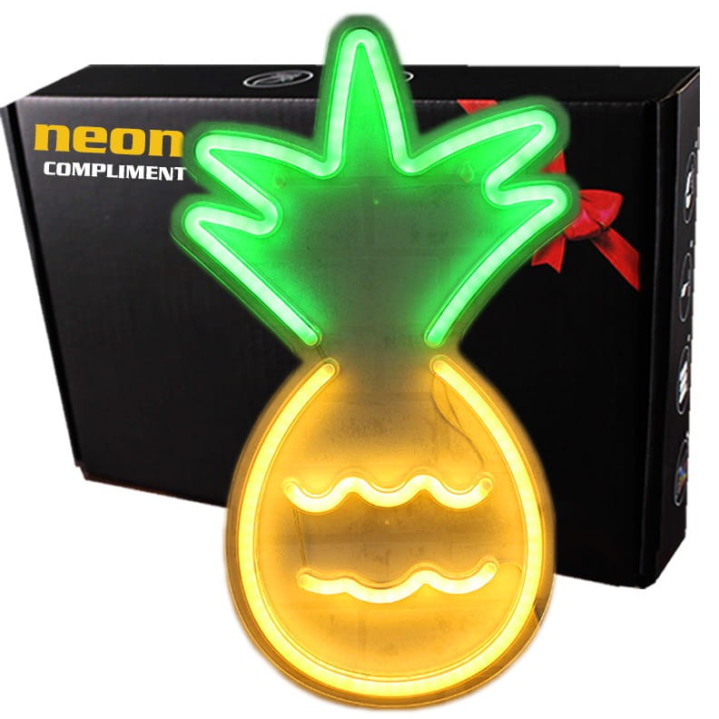 Duży Gotowy Neon led USB duży na ścianę Ananas