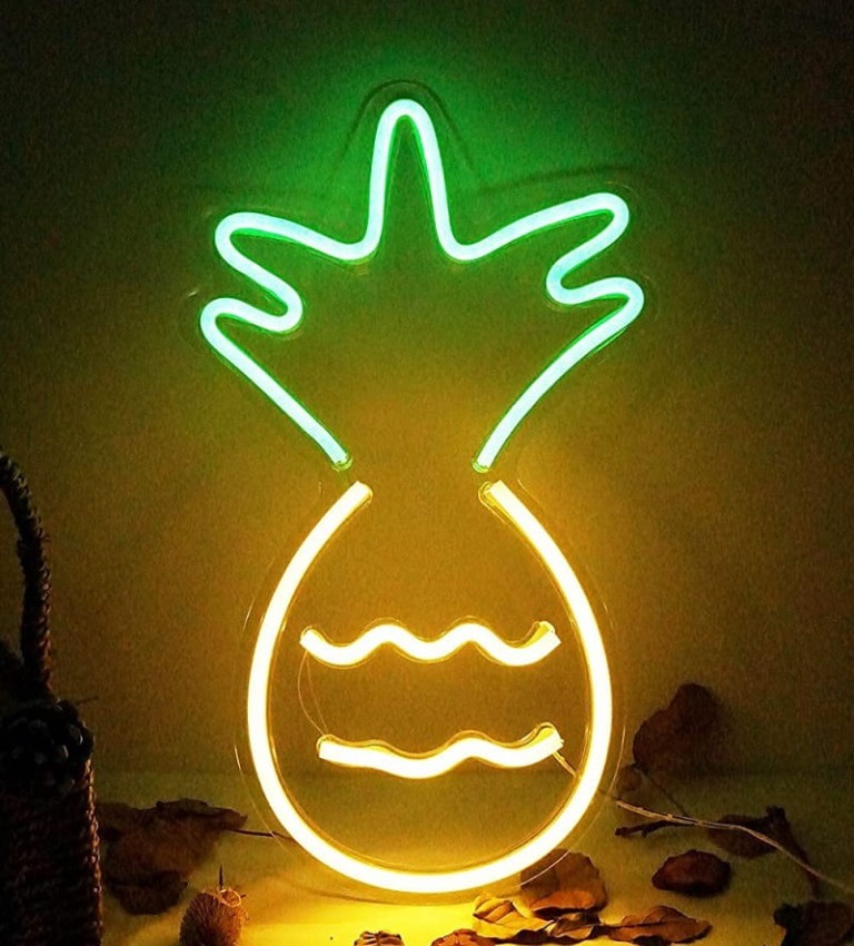 Duży Gotowy Neon led USB na ścianę Ananas