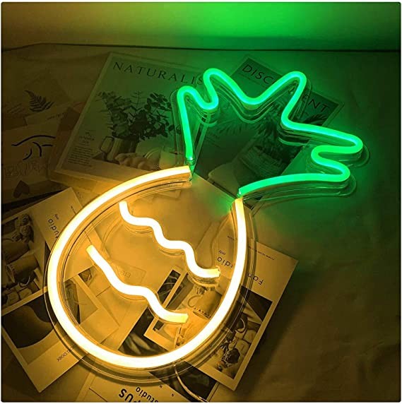 Duży Gotowy Neon led USB duży na ścianę Ananas