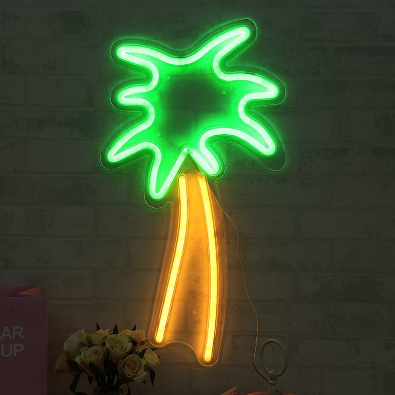 Duży Gotowy Neon led USB na ścianę Palma