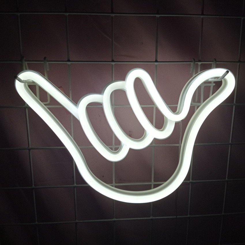Neon led USB na ścianę znak ręka shaka