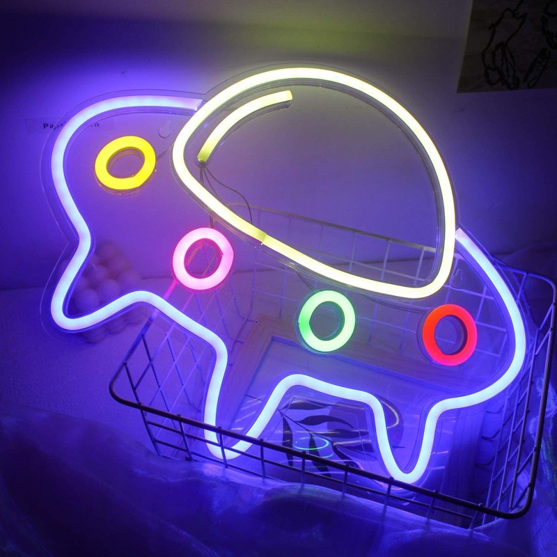 Duży Gotowy Neon led USB duży na ścianę Latający Spodek UFO