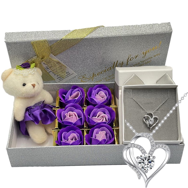 Luksusowa biżuteria marki "Bamuer"— naszyjnik z napisem "Mom" z sterlingowego srebra 925 (Silver Plated) w kształcie serca z cyrkonią