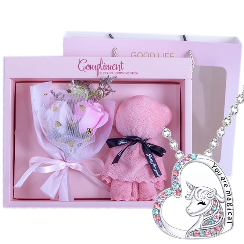 Holenderski bukiet Różе Miś Naszyjnik