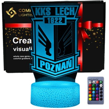Lampka nocna 3D LED USB  Liga Polska Klub Lech Poznań
