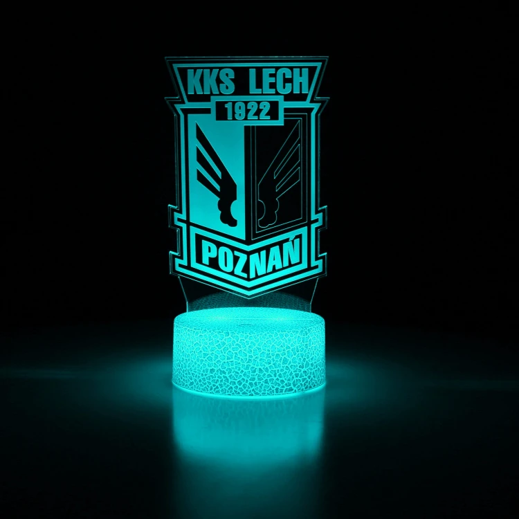 Lampka 3D Lech Poznań dla kibica Kolejorza, USB.