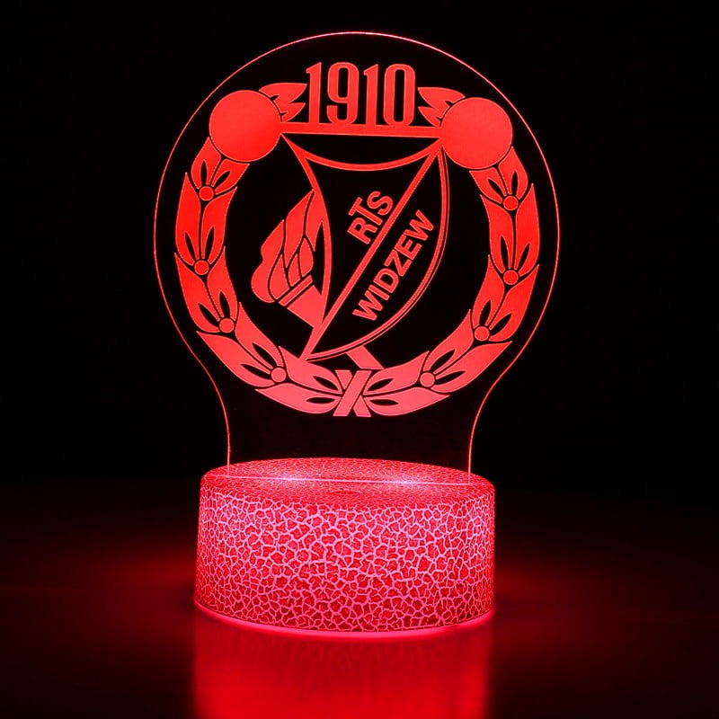 Piłkarska lampka 3D Widzew Łódź – świetny prezent.