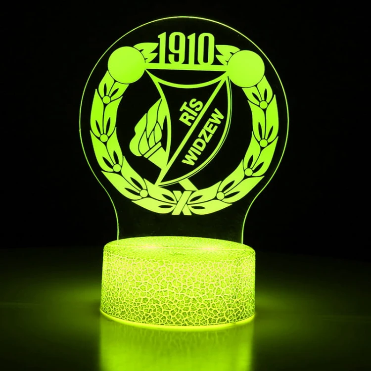 LED 3D Widzew Łódź – dekoracyjna lampka do pokoju kibica.