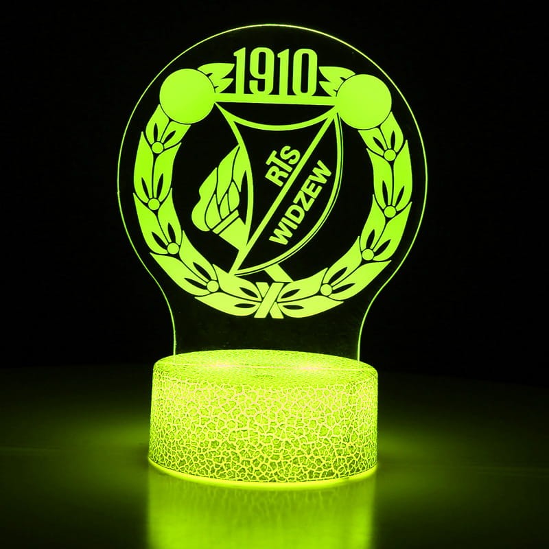 LED 3D Widzew Łódź – dekoracyjna lampka do pokoju kibica.