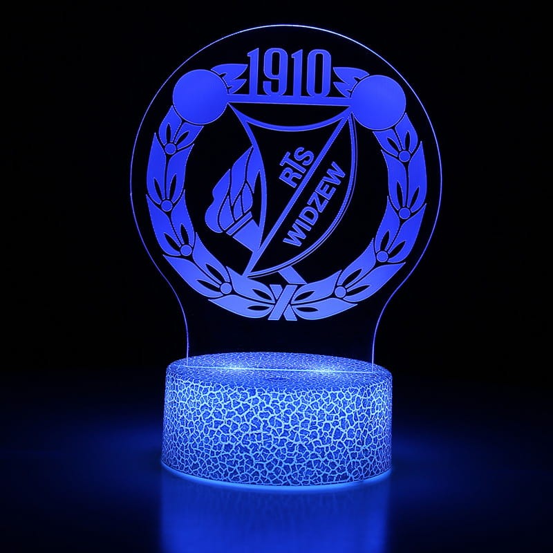 Lampka 3D USB Widzew Łódź – sportowe światło 16 kolorów.