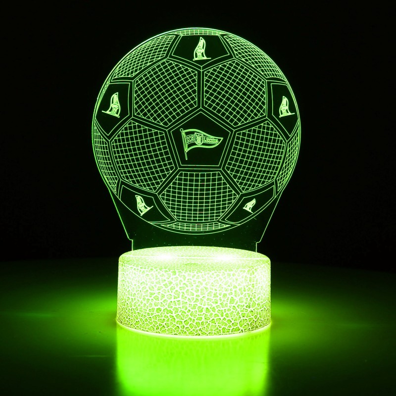 Lampka 3D LED KS Lechia Piłka Nożna – efektowna piłkarska lampa dla fanów klubu z Gdańska.