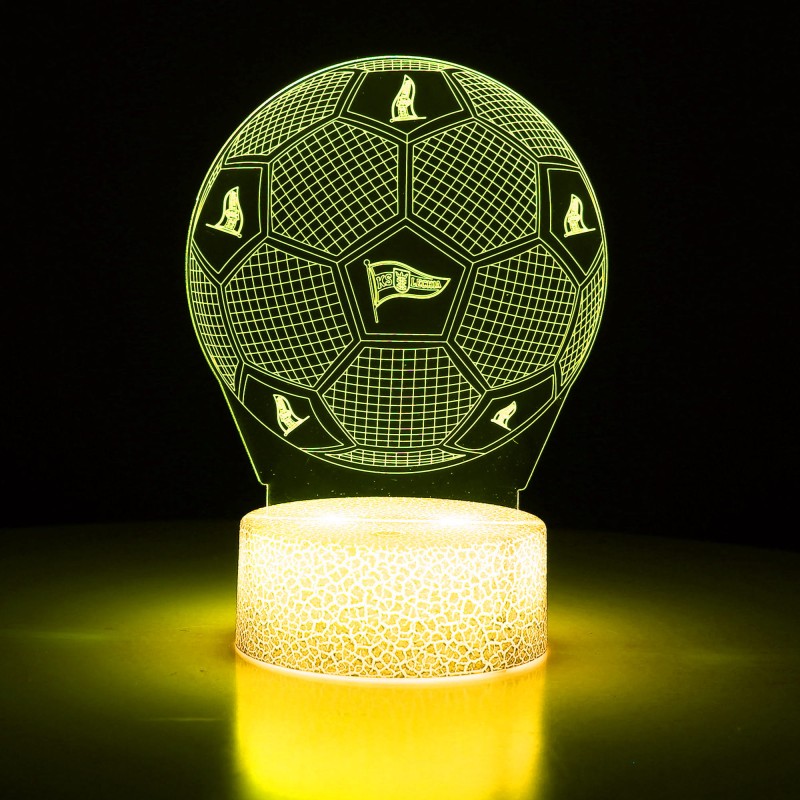 Oryginalna lampka 3D KS Lechia – piłkarska lampa nocna dla miłośników biało-zielonych barw.