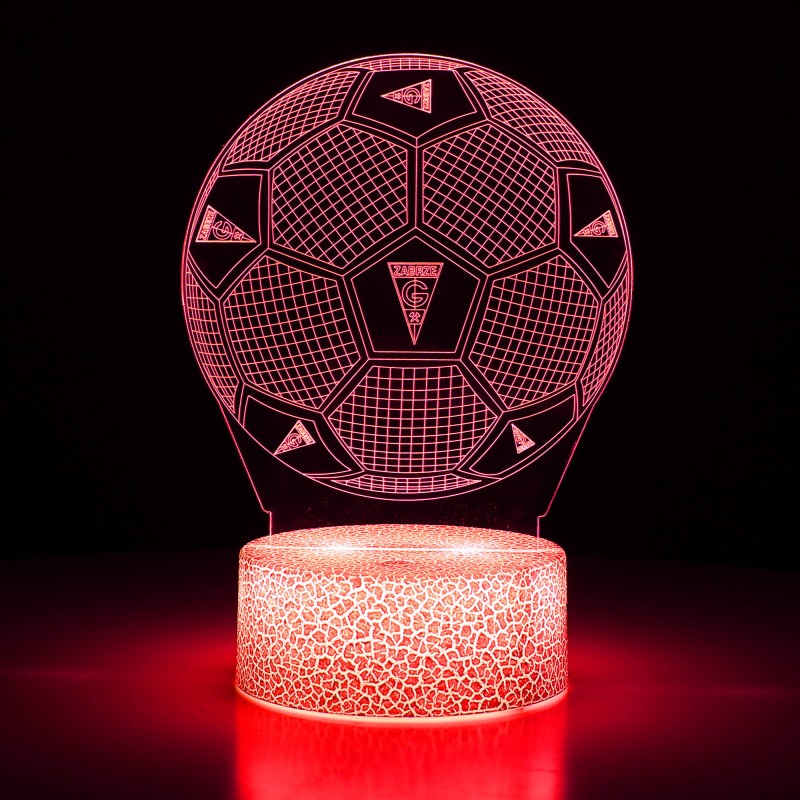 Lampka nocna 3D LED USB Górnik Zabrze II – dynamiczny efekt świetlny dla miłośników futbolu.