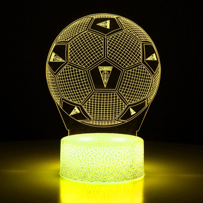 Sportowa lampka 3D LED z emblematem Górnik Zabrze II – stylowa, podświetlana dekoracja.