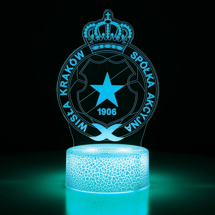 Lampka 3D Liga Polska Wisła Kraków – praktyczna nocna lampa LED do pokoju kibica.