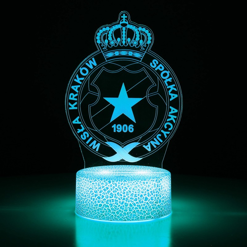 Lampka 3D Liga Polska Wisła Kraków – praktyczna nocna lampa LED do pokoju kibica.