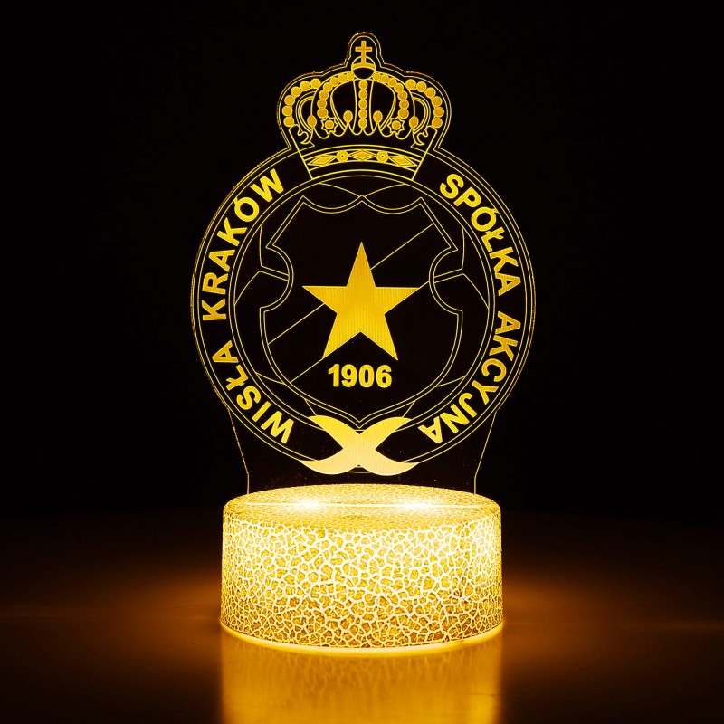 Lampka 3D LED USB Liga Polska Wisła Kraków – piłkarska dekoracja do każdego pokoju fana.