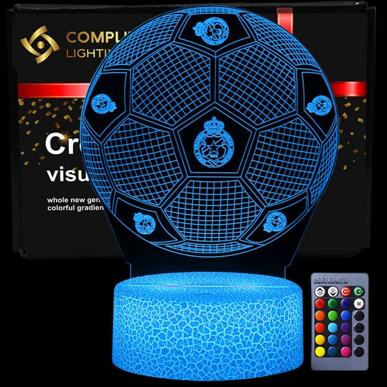 Lampka nocna 3D LED Wisła Kraków – efektowna piłkarska lampa USB dla kibiców Białej Gwiazdy.