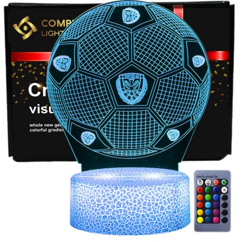 Lampka 3D KS Śląsk Wrocław – nocna lampa LED USB dla kibica piłki nożnej.