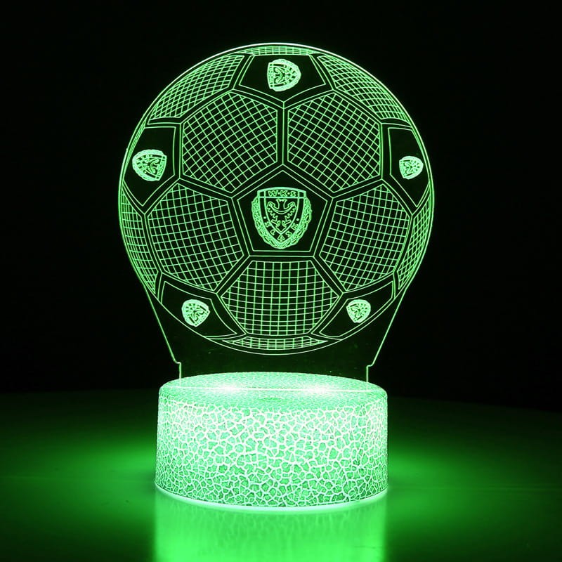 Lampka nocna 3D LED KS Śląsk Wrocław – piłkarska lampa USB do pokoju kibica.
