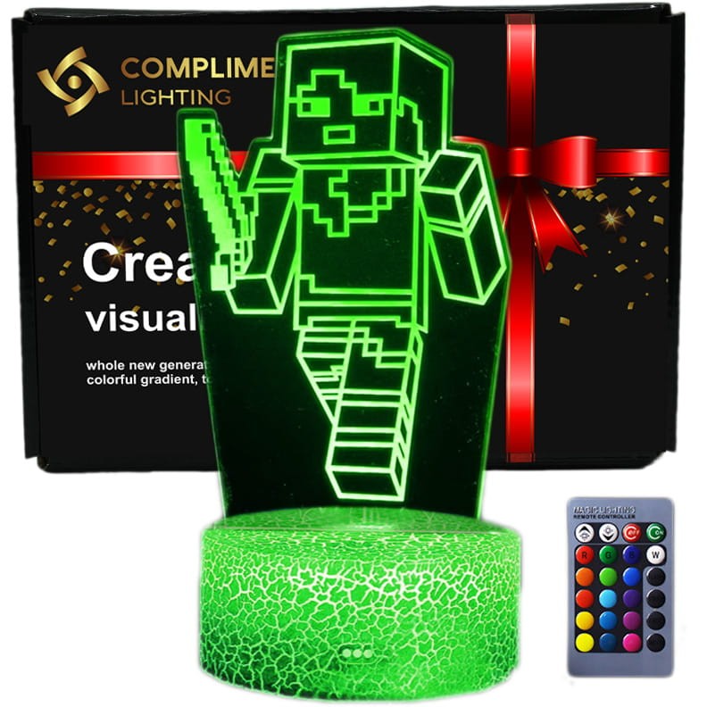 Lampka nocna USB 3D – motyw Minecraft
