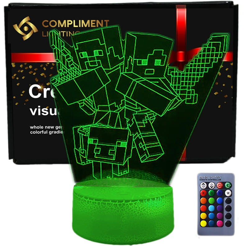 Lampka Nocna 3D, lampa do wizualizacji 3D MINECRAFT GROUP
