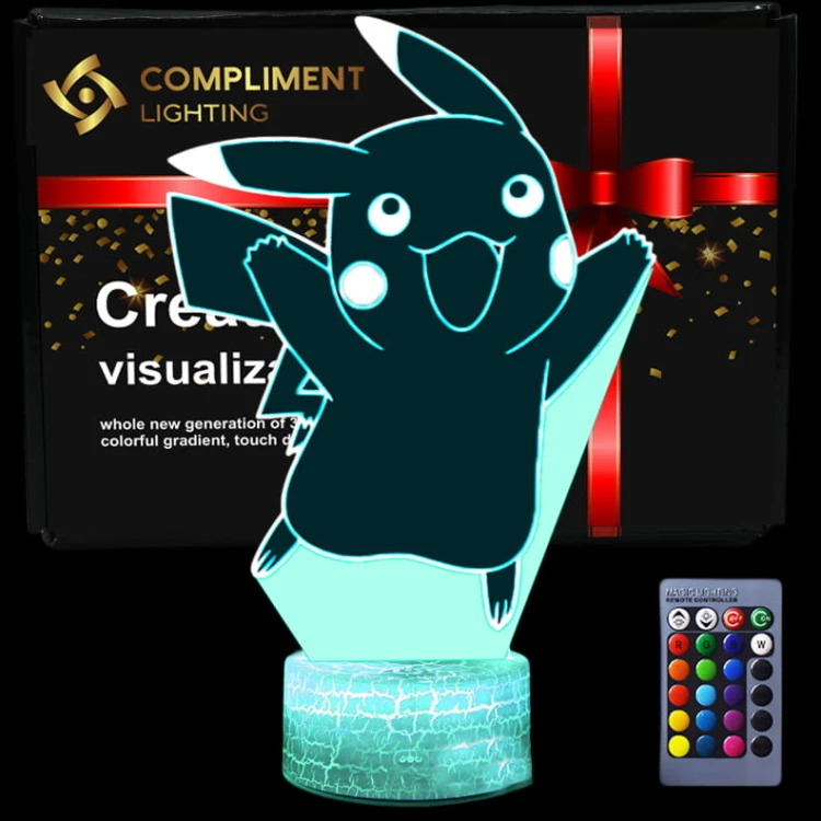 Lampka Nocna 3D lampa do wizualizacji 3D Pokemon Pikachu Funny