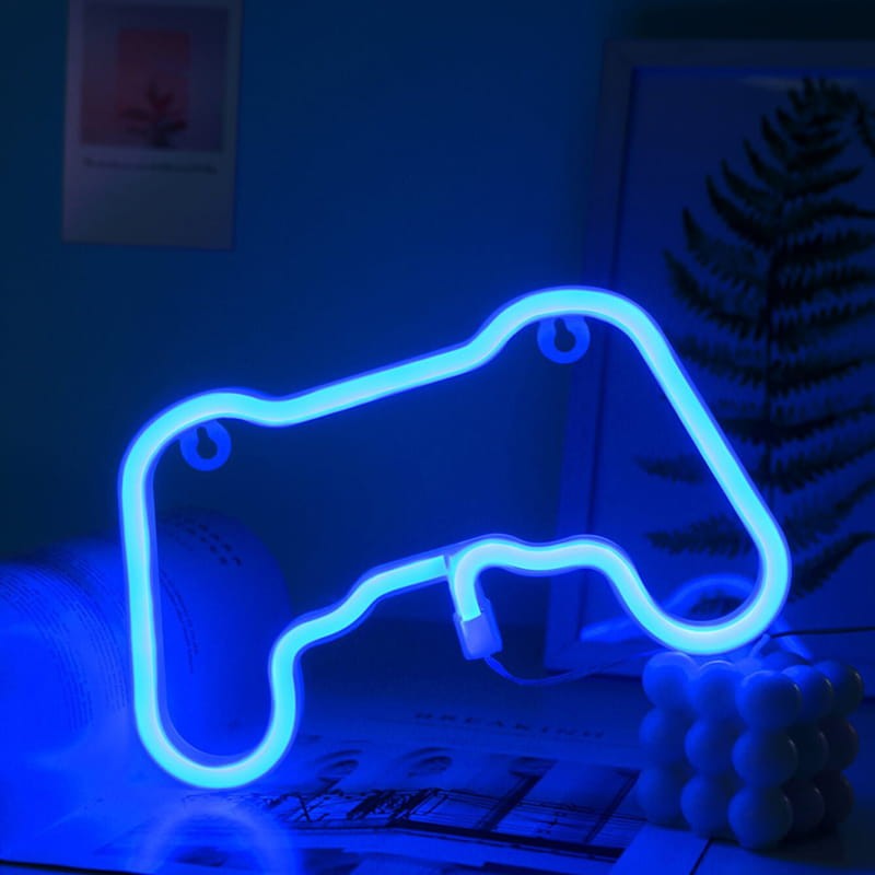 Neon LED USB/baterie lampka na ścianę Napis do pokoju znak neonowy Gamepad Konsola