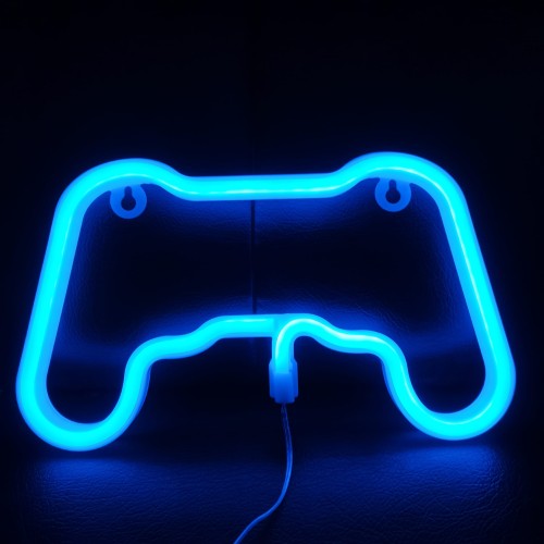 Neon LED USB/baterie lampka na ścianę Napis do pokoju znak neonowy Gamepad Konsola