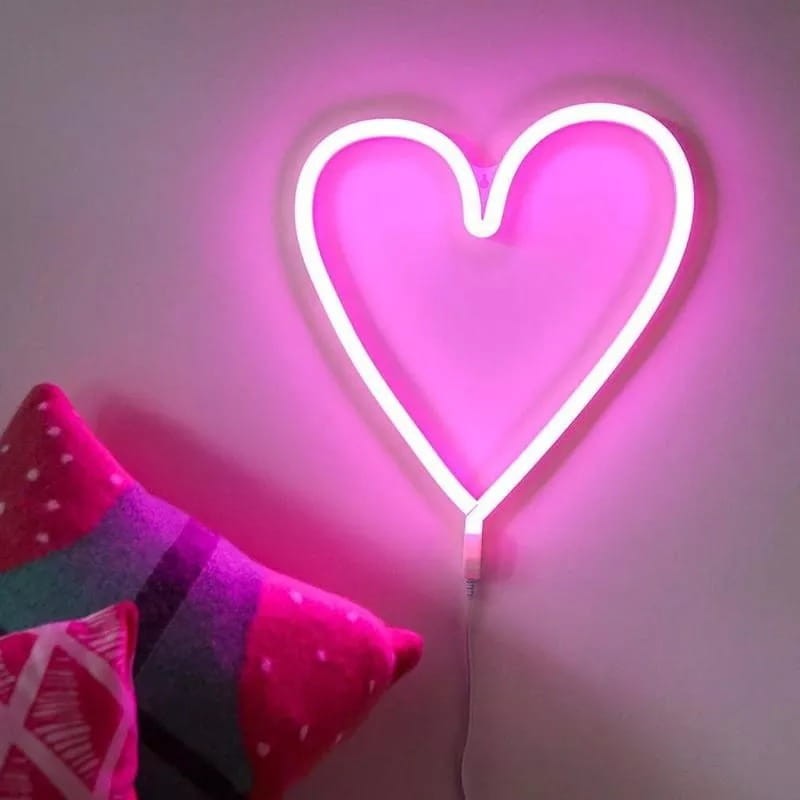 Compliment Neon LED Baterie/USB Na ścianę Serce Duże