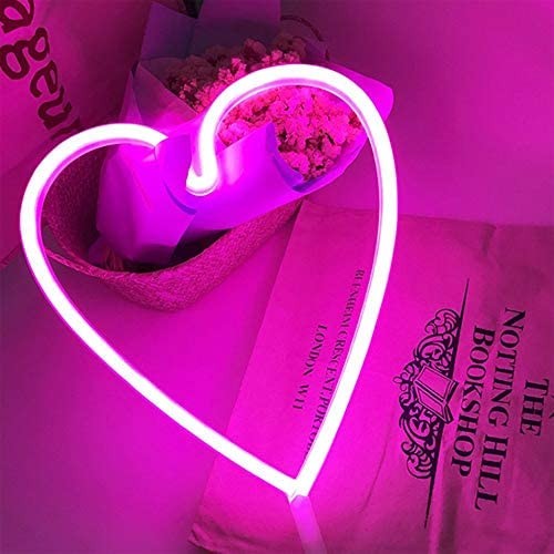 Compliment Neon LED Baterie/USB Na ścianę Serce Duże