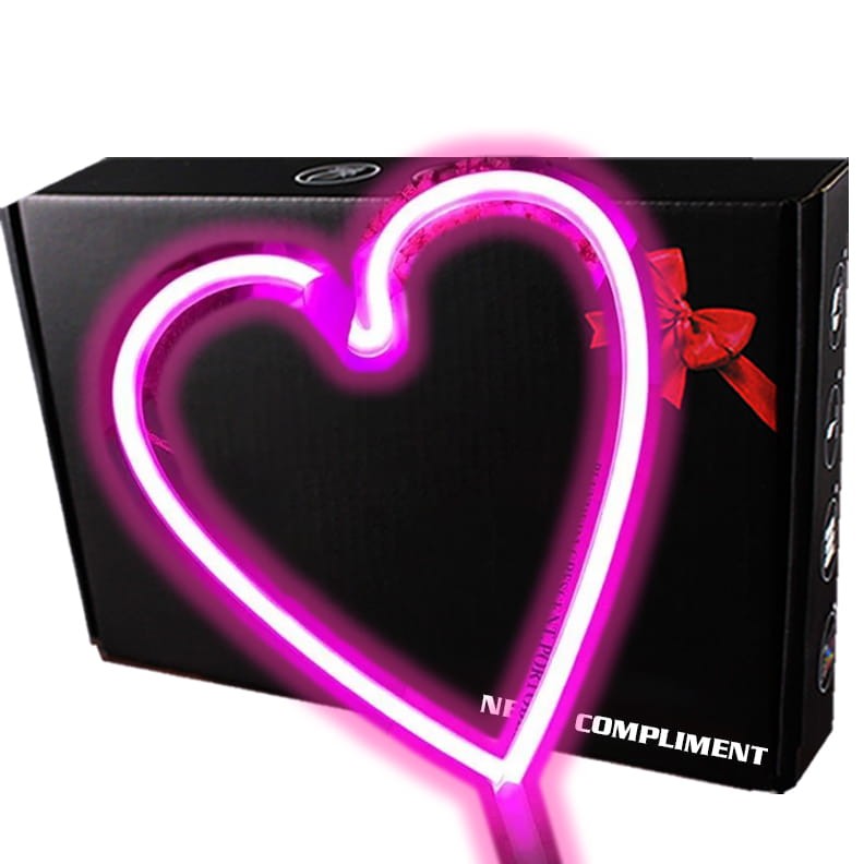Compliment Neon LED Baterie/USB Na ścianę Serce Duże
