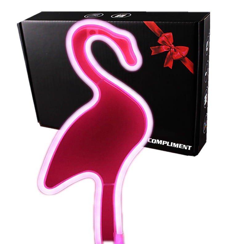 Gotowy Neon led USB na ścianę flamingo