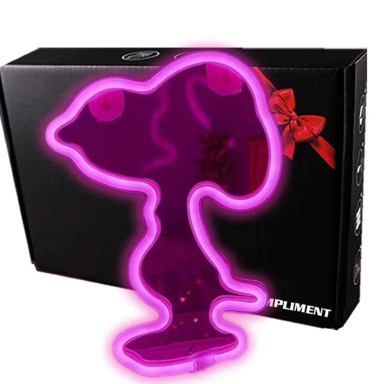 Snoopy świeci radością! Neon LED z USB – gotowy do powieszenia lub postawienia.